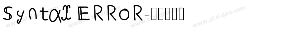 Syntax Error字体转换